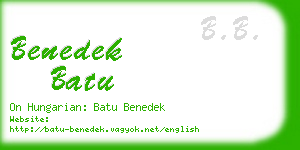 benedek batu business card